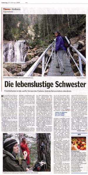 Zeitungsartikel in der WAZ am 23.02.2008 ber das Frchtefasten